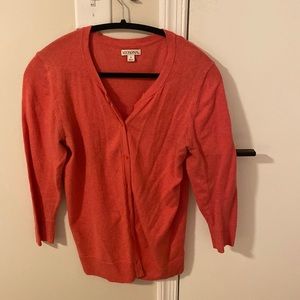 Merona sweater button up cardigan coral color size small